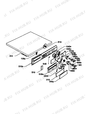 Взрыв-схема стиральной машины Zanussi ZF800WX - Схема узла Control panel and lid